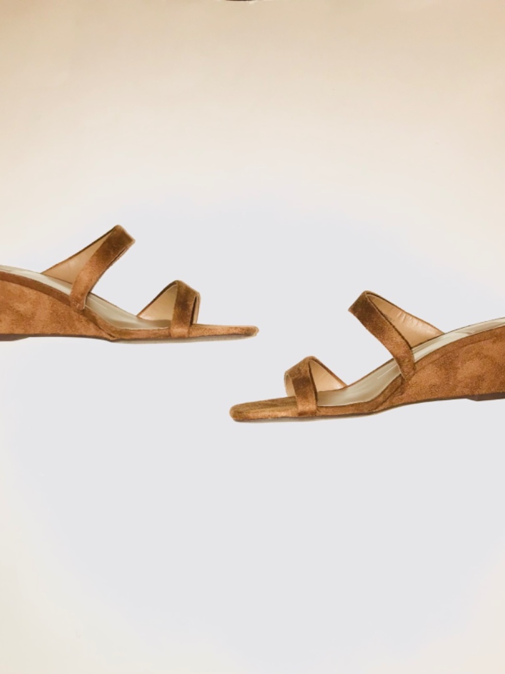 NWT Dolce Vita Quilan Suede Strappy Wedge Sandals Slides Brown Square Toe 6 NIB - Picture 2 of 15